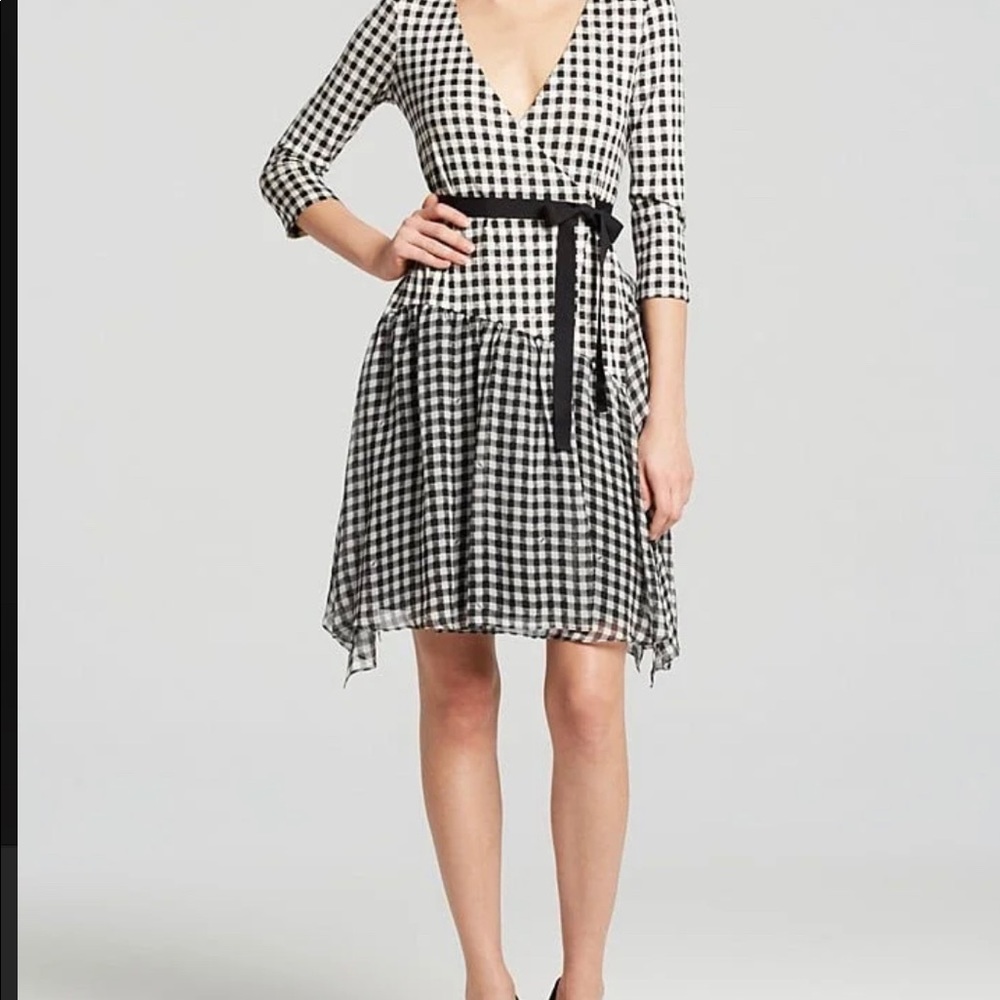 DVF riviera gingham wrap dress